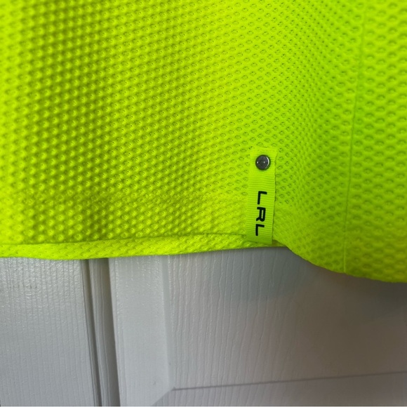 LRL Lauren Ralph Lauren Neon Yellow Black Quarter Zip Long Sleeve Top Size XL - Picture 4 of 8